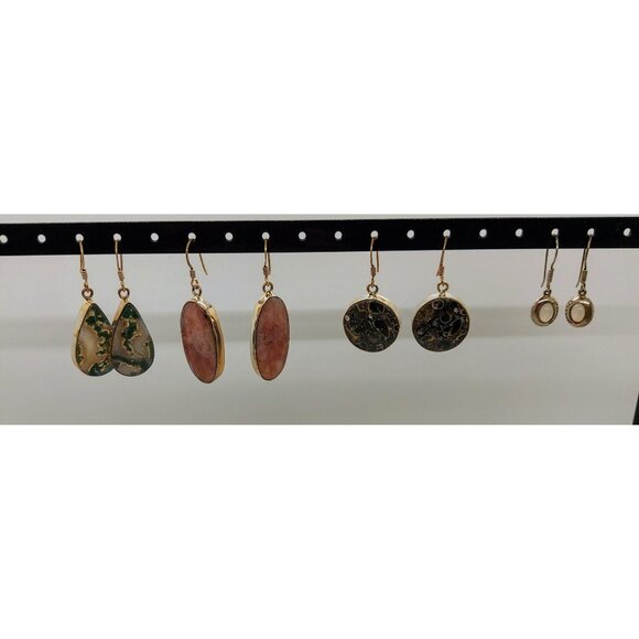 BEAUTIFUL lot of vintage earrings in silver tones, aurora borealis, 4 sets - Picture 1 of 9